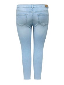 ONLY Skinny Fit Røff kantskjæring Jeans -Light Blue Bleached Denim - 15318334