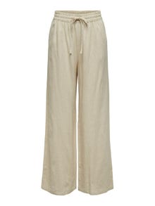 ONLY Classic trousers with high waist -Oatmeal - 15318361