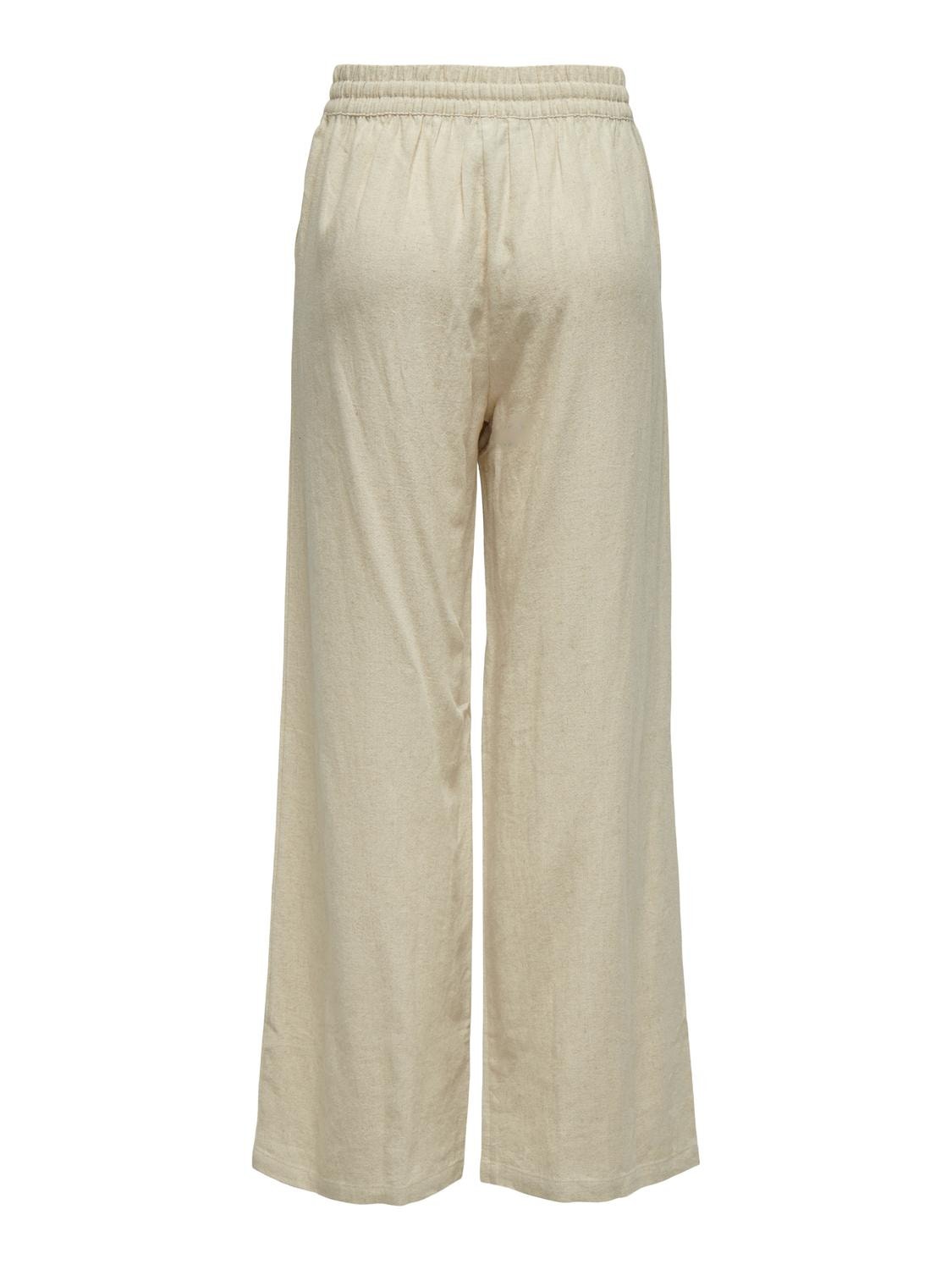 ONLY Klassiske bukser med høj talje -Oatmeal - 15318361
