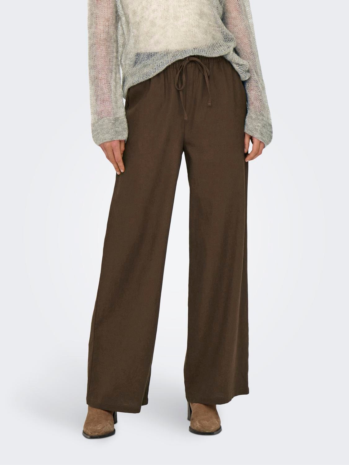 ONLY Classic trousers with high waist -Carafe - 15318361