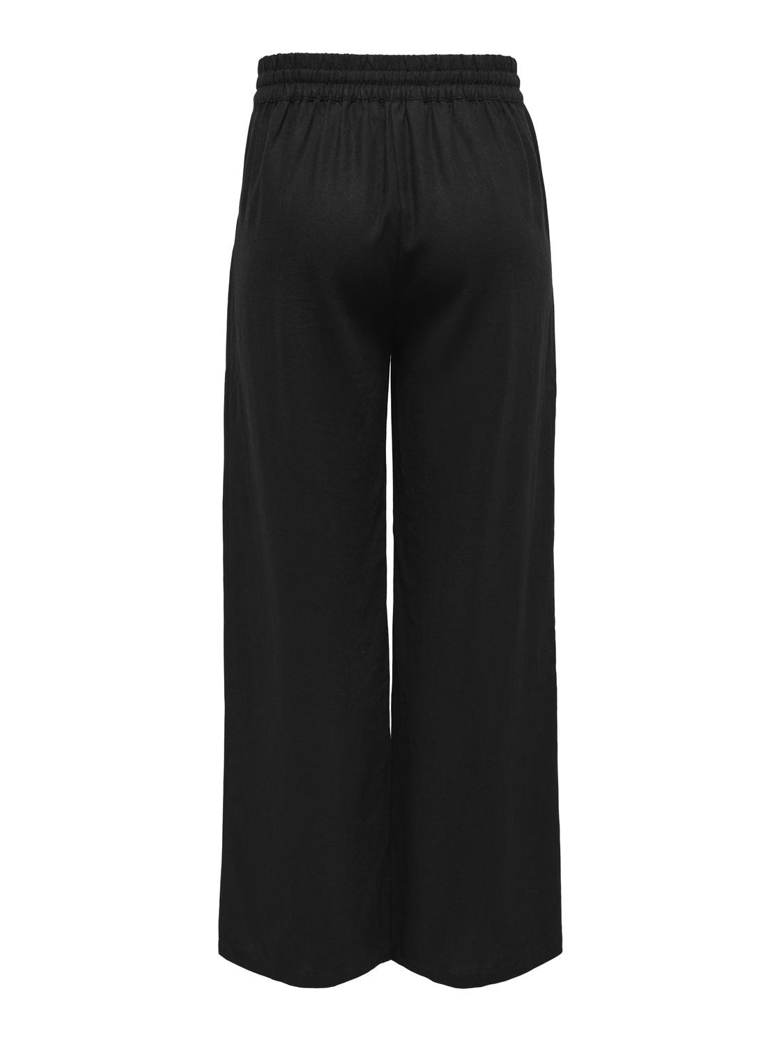 ONLY Pantalons Loose Fit Taille haute -Black - 15318361