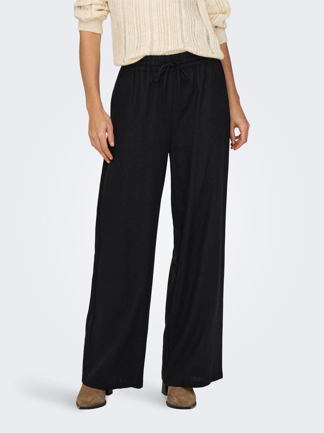 Classic trousers with high waist | Black | ONLY®