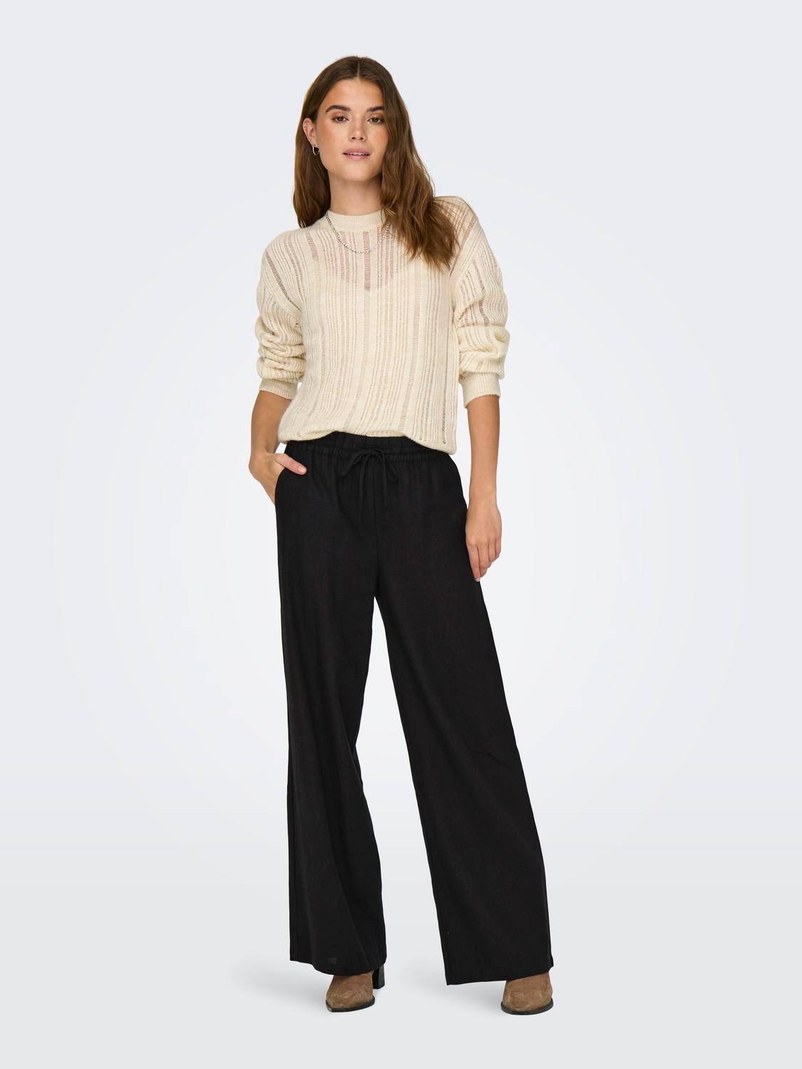 ONLY Loose Fit High waist Trousers -Black - 15318361