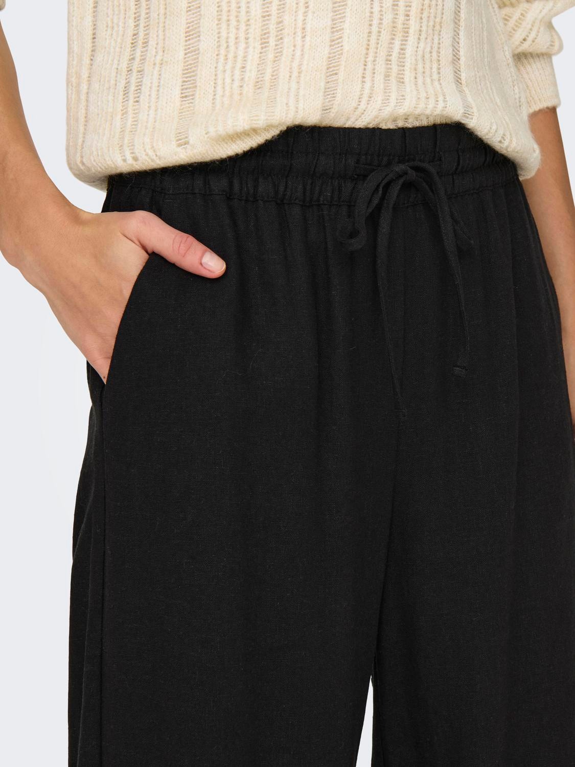 ONLY Klassiske bukser med høj talje -Black - 15318361
