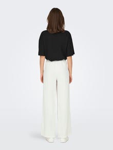 ONLY Classic trousers with high waist -Bright White - 15318361