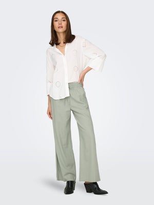 Pantalon De Jogging Femme Taille Haute - Coupe Large, Poignets, Motif Floral - Style Y2K Oversize Décontracté