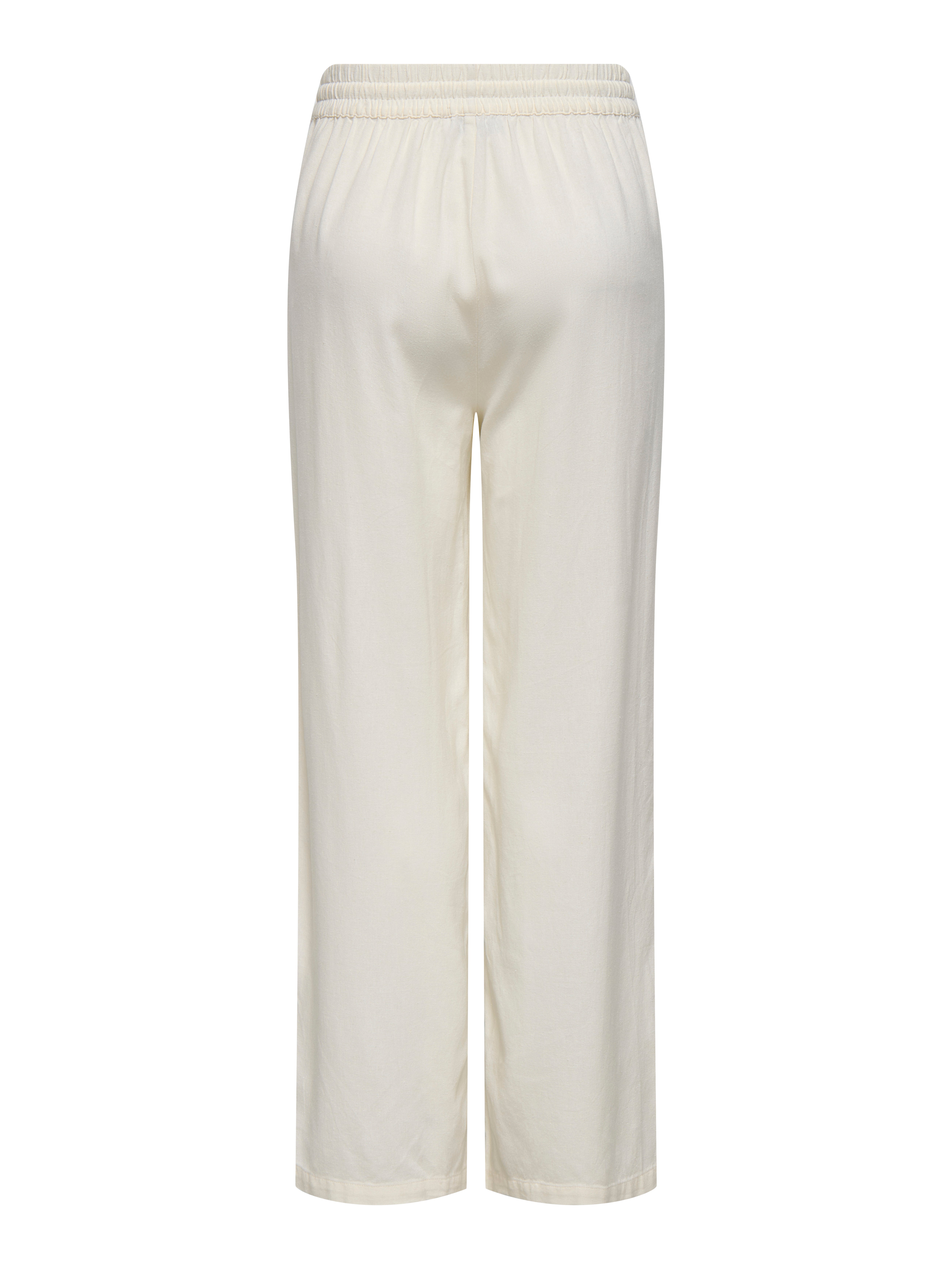 Thumbnail - Jdysay Locker Geschnitten Leinen Hose Mit Weitem Beinschnitt