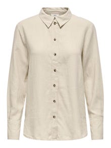 ONLY Loose Fit Shirt collar Buttoned cuffs Volume sleeves Shirt -Oatmeal - 15318364
