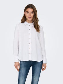 ONLY Loose fit Overhemd kraag Manchetten met knoop Volumineuze mouwen Overhemd -Bright White - 15318364