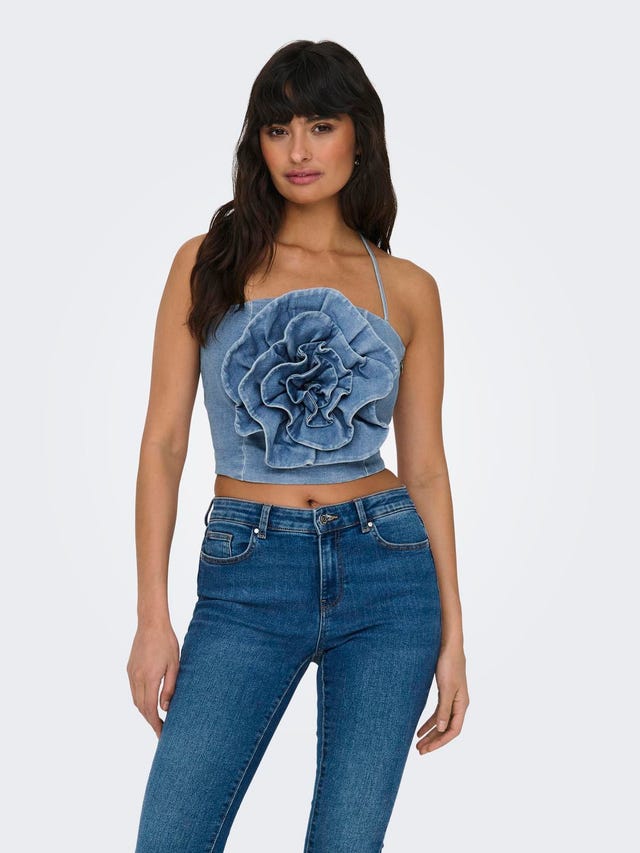 ONLY Cropped denim top with square-neck - 15318392