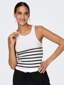 ONLY O-hals tanktop -Bright White - 15318407