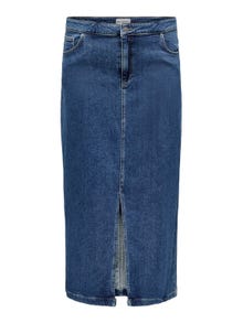 ONLY Medelhög midja Lång kjol -Medium Blue Denim - 15318454