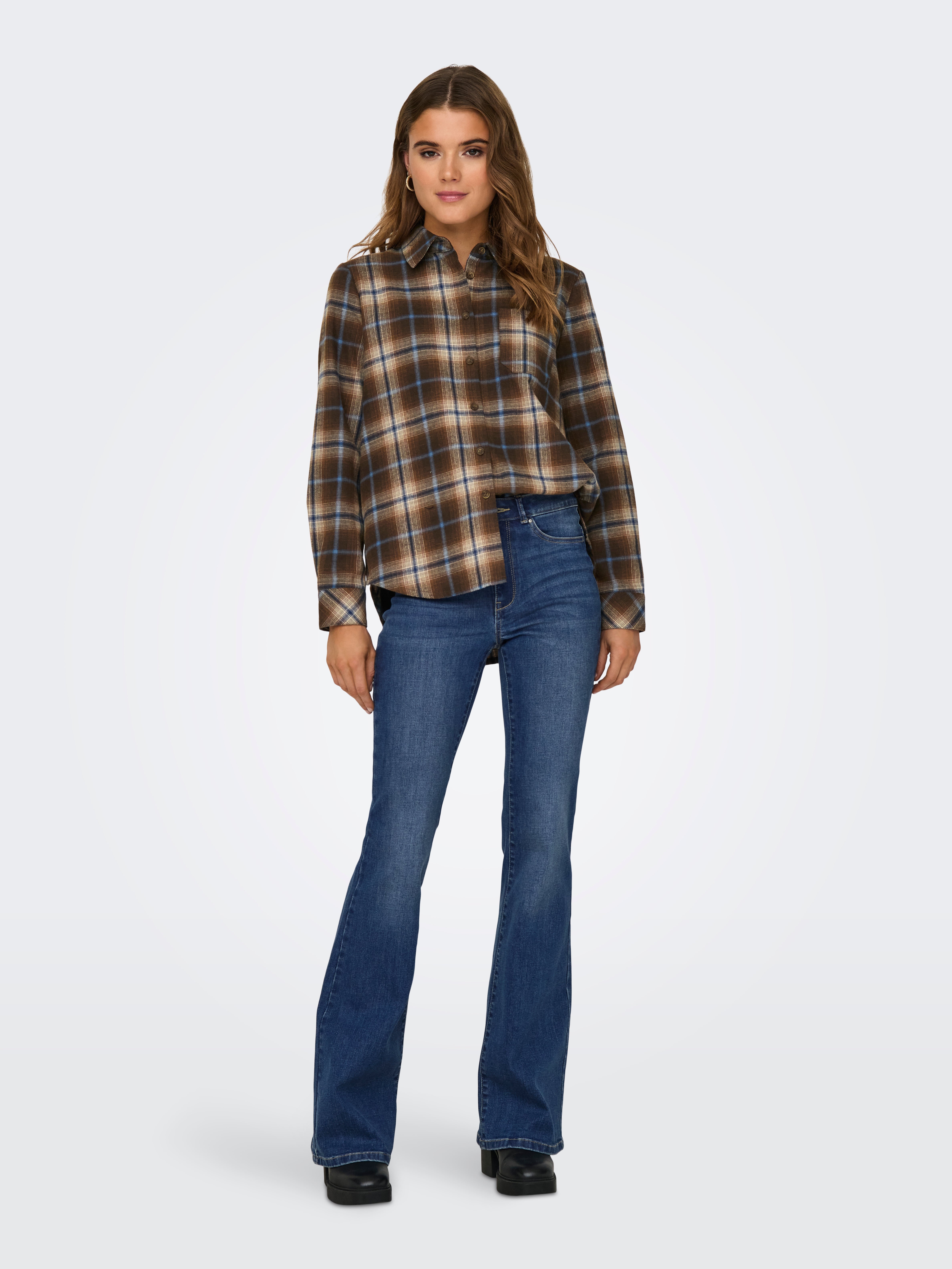 Pantaloni ONLY Onlfever Rib Flared Jrs Noos - Aderenti E Svasati Con Vita Elasticizzata