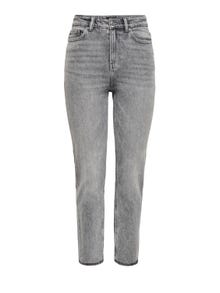 ONLY Jeans Straight Fit Taille haute -Medium Grey Denim - 15318496