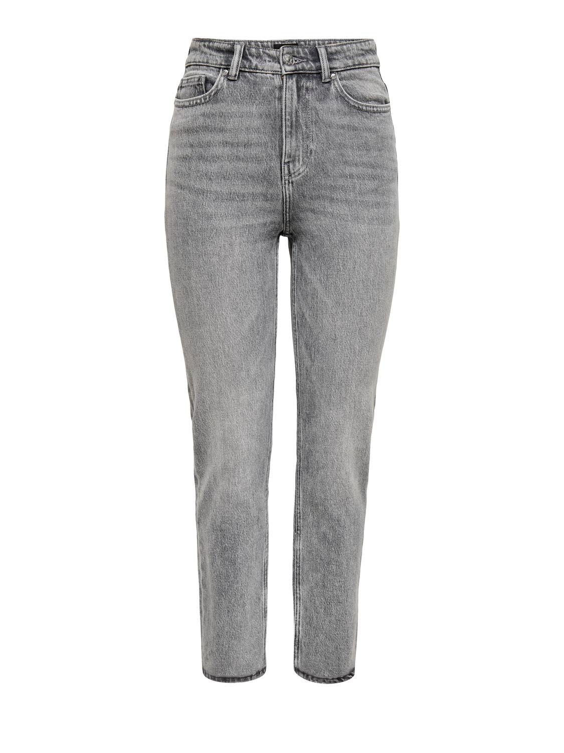 ONLY Straight Fit High waist Jeans -Medium Grey Denim - 15318496
