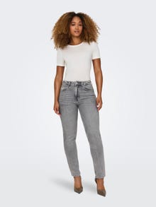 ONLY Jeans Straight Fit Taille haute -Medium Grey Denim - 15318496