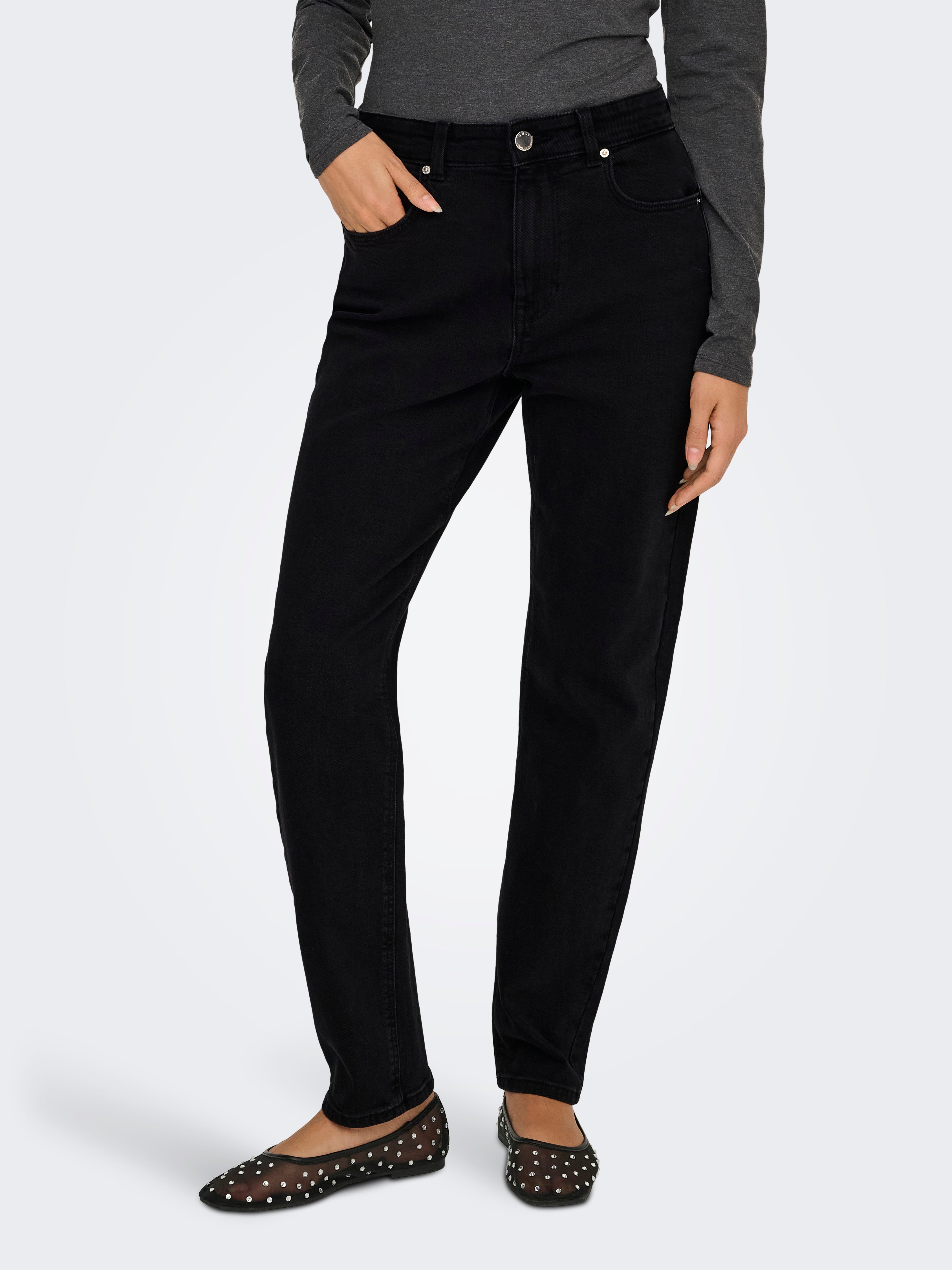 Onlemel Hohe Taille Gerade Geschnitten Jeans