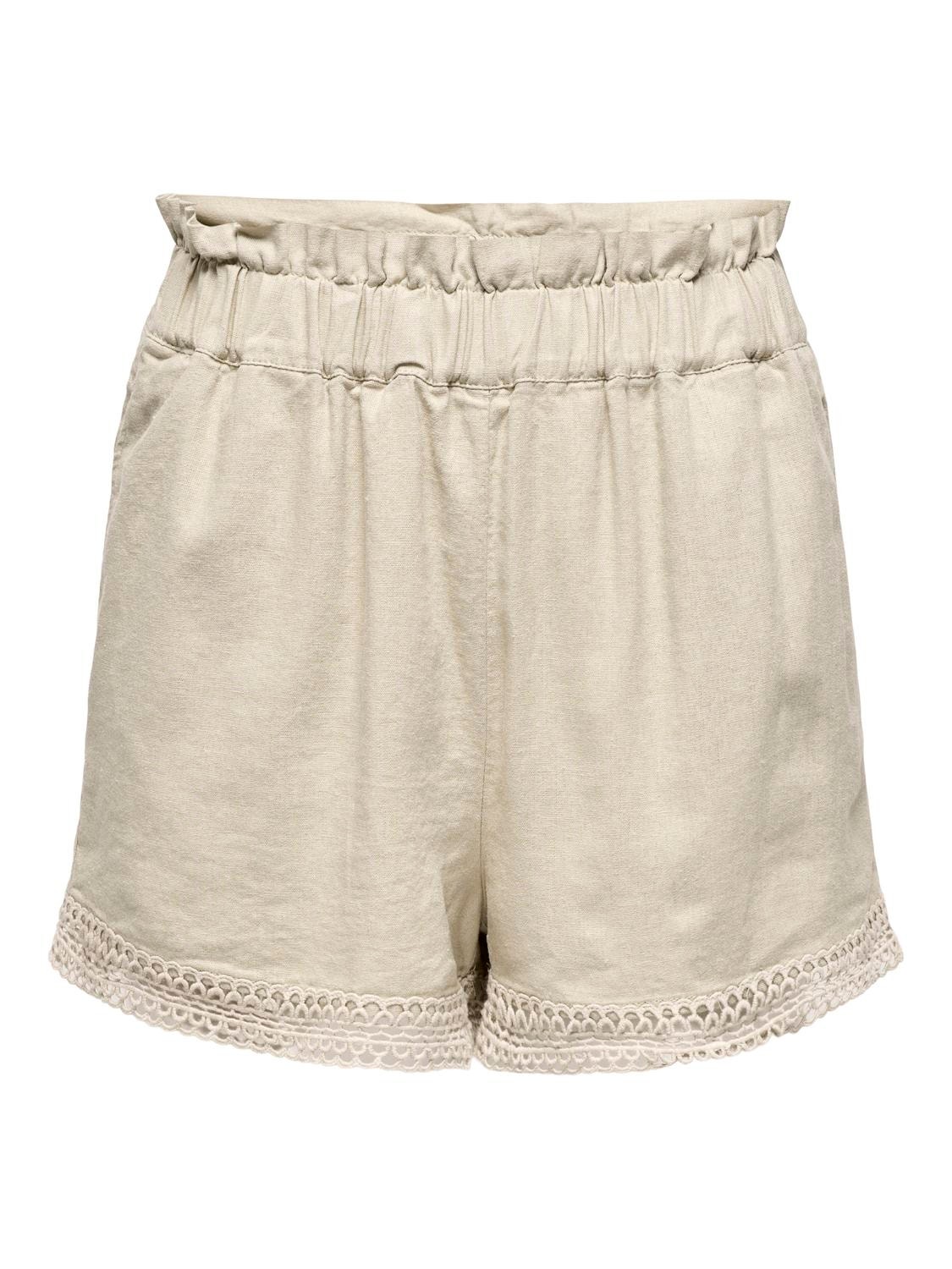 ONLY Shorts Loose Fit Taille moyenne -Oxford Tan - 15318569