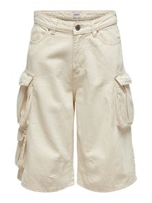 ONLY Ruumikas lõige Kõrge vöökoht Lühikesed püksid -Ecru - 15318620