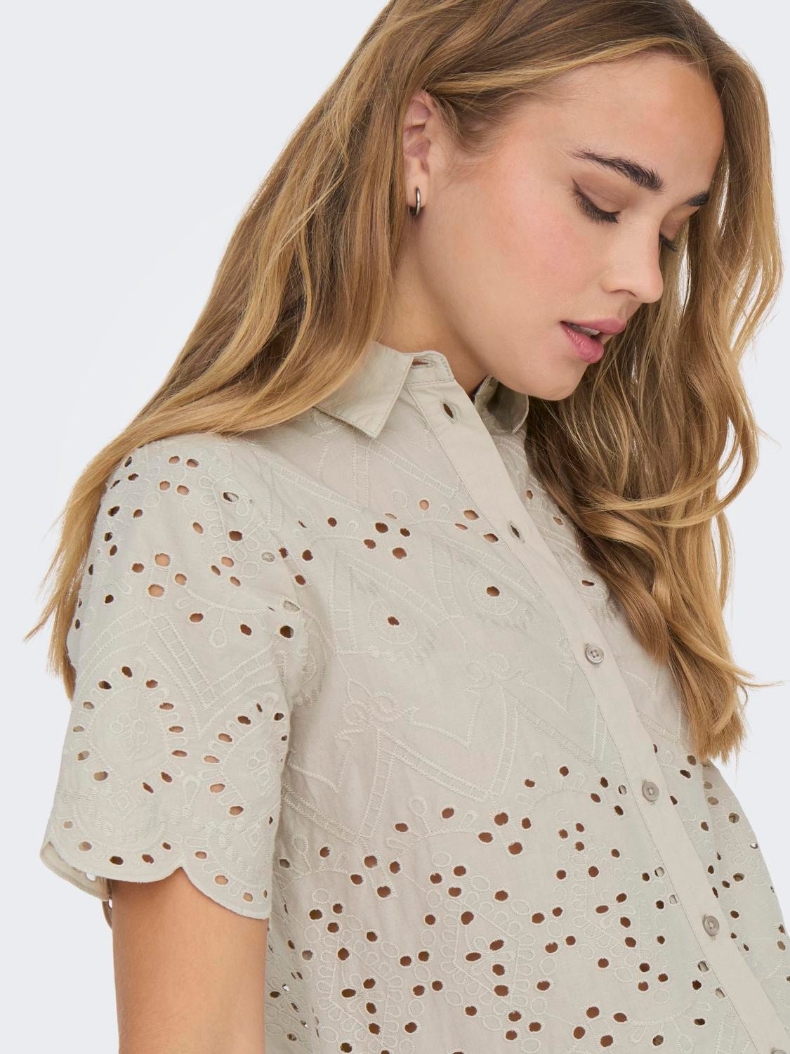 ONLY Broderie anglaise shirt -Silver Lining - 15318650