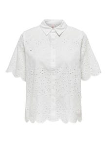 ONLY Broderie anglaise skjorte -Cloud Dancer - 15318650
