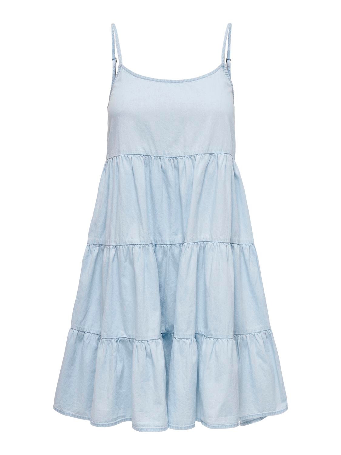 ONLY Mini sleeveless denim dress -Light Blue Denim - 15318689