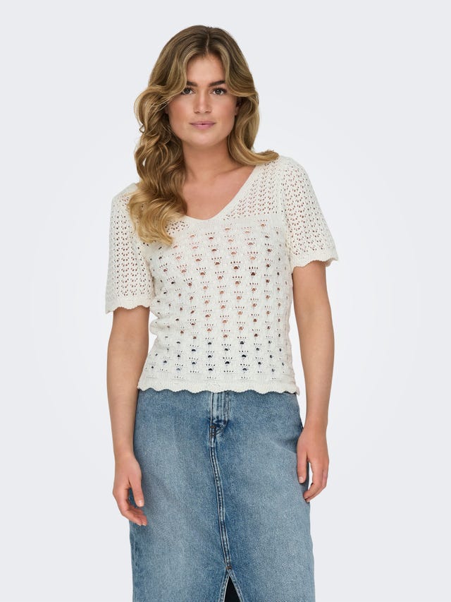 ONLY V-neck knitted top - 15318713