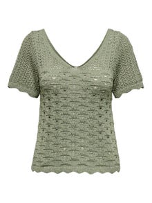 ONLY V-neck knitted top -Mermaid - 15318713