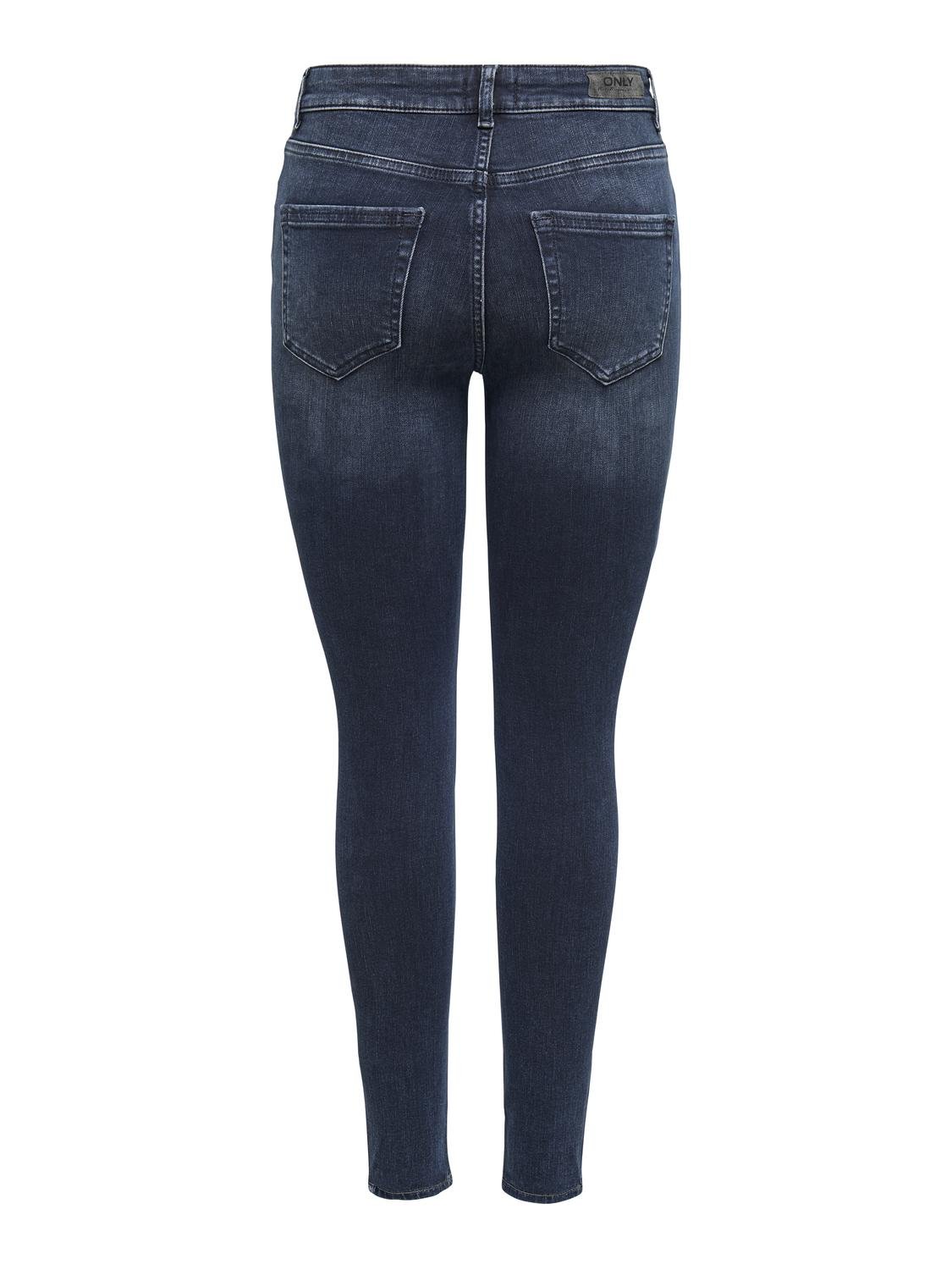 ONLY Skinny Fit Mid waist Jeans -Blue Black Denim - 15318738