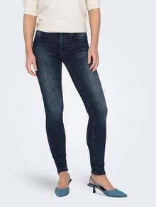 ONLY onlblush mid waist skinny Jeans -Blue Black Denim - 15318738