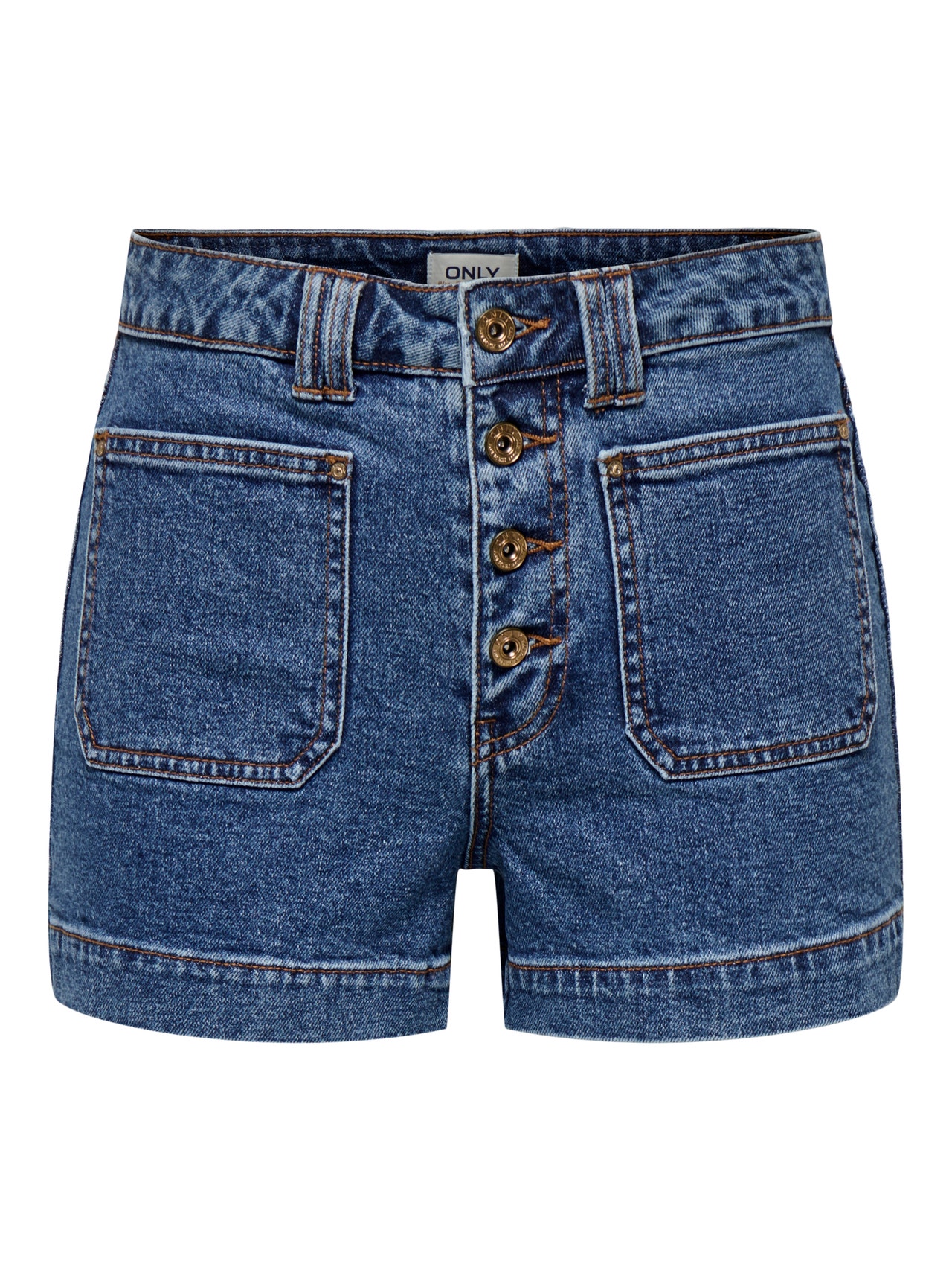 ONLY Loose fit High waist Shorts -Dark Blue Denim - 15318745