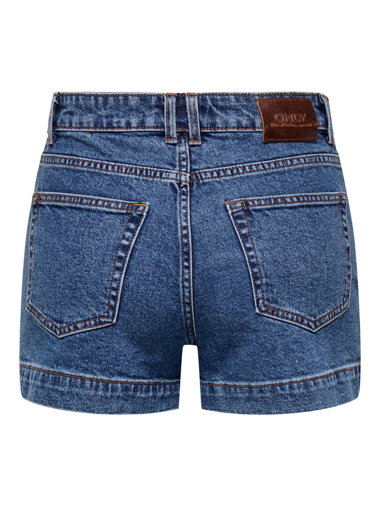 ONLY Shorts Loose Fit Taille haute -Dark Blue Denim - 15318745