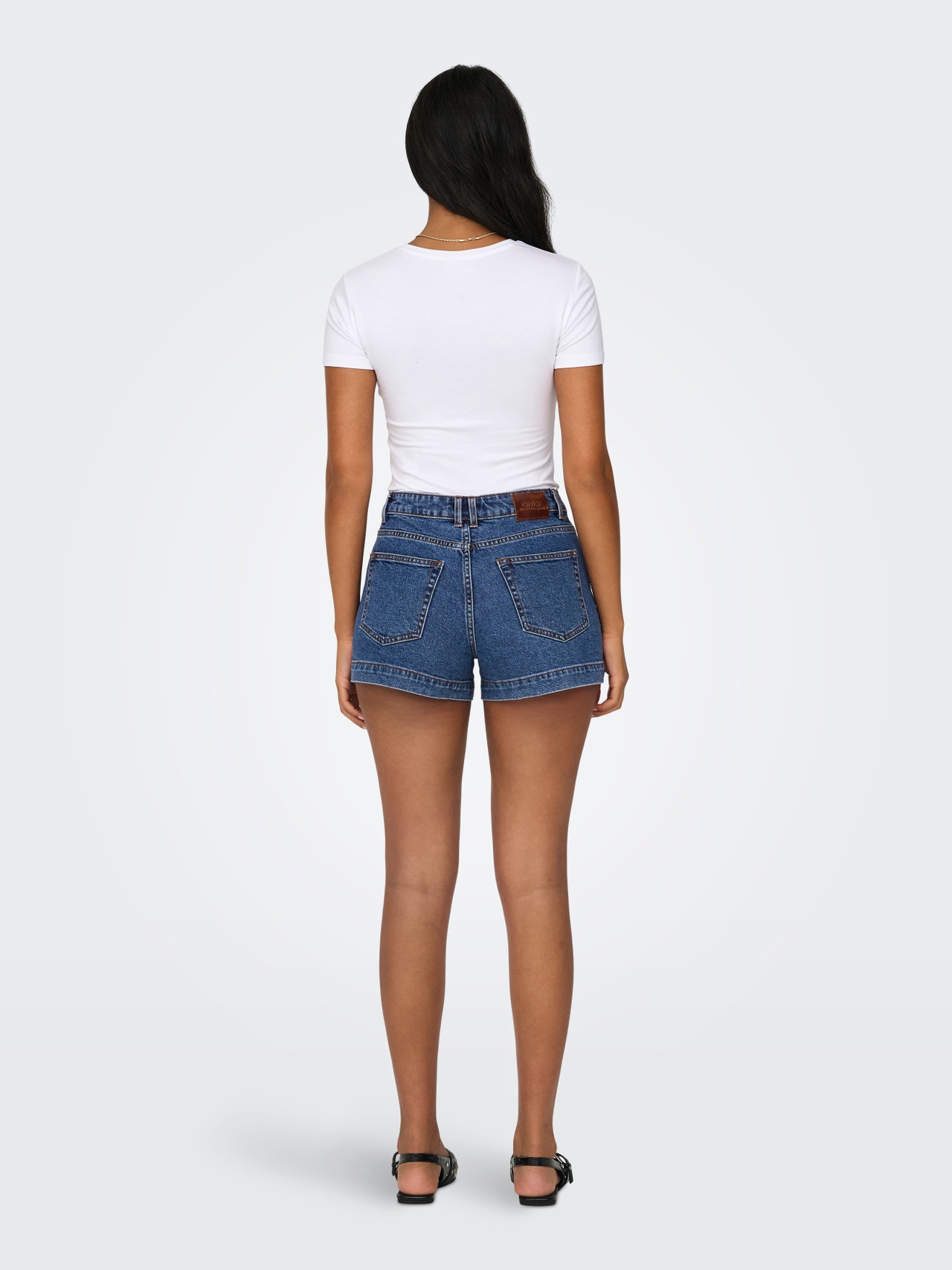 ONLY Locker geschnitten Hohe Taille Shorts -Dark Blue Denim - 15318745