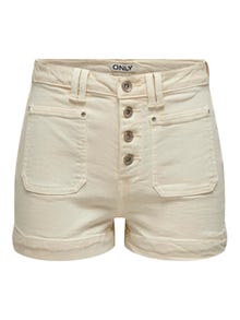ONLY Loose fit High waist Shorts -Ecru - 15318745