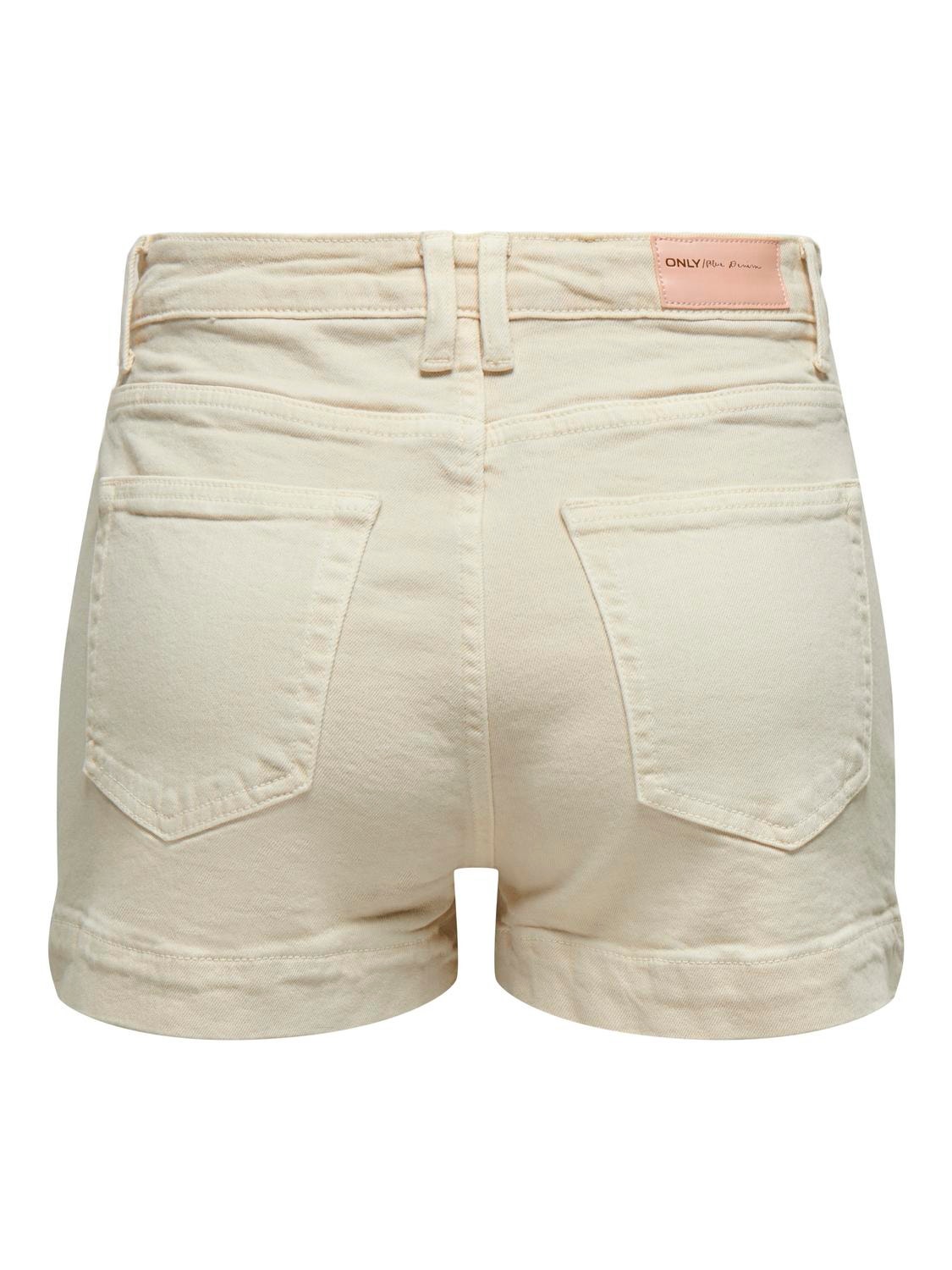 ONLY Denim shorts with high waist -Ecru - 15318745