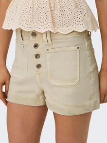 ONLY Shorts Loose Fit Taille haute -Ecru - 15318745