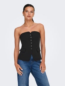 ONLY Rib Fit Strapless Top -Black - 15318782