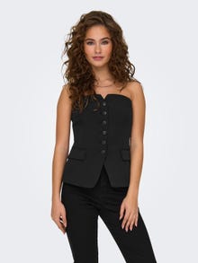 ONLY Rib fit Strapless Top -Black - 15318782