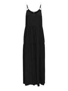 ONLY Regular fit U-Hals Smalle bandjes Lange jurk -Black - 15318860