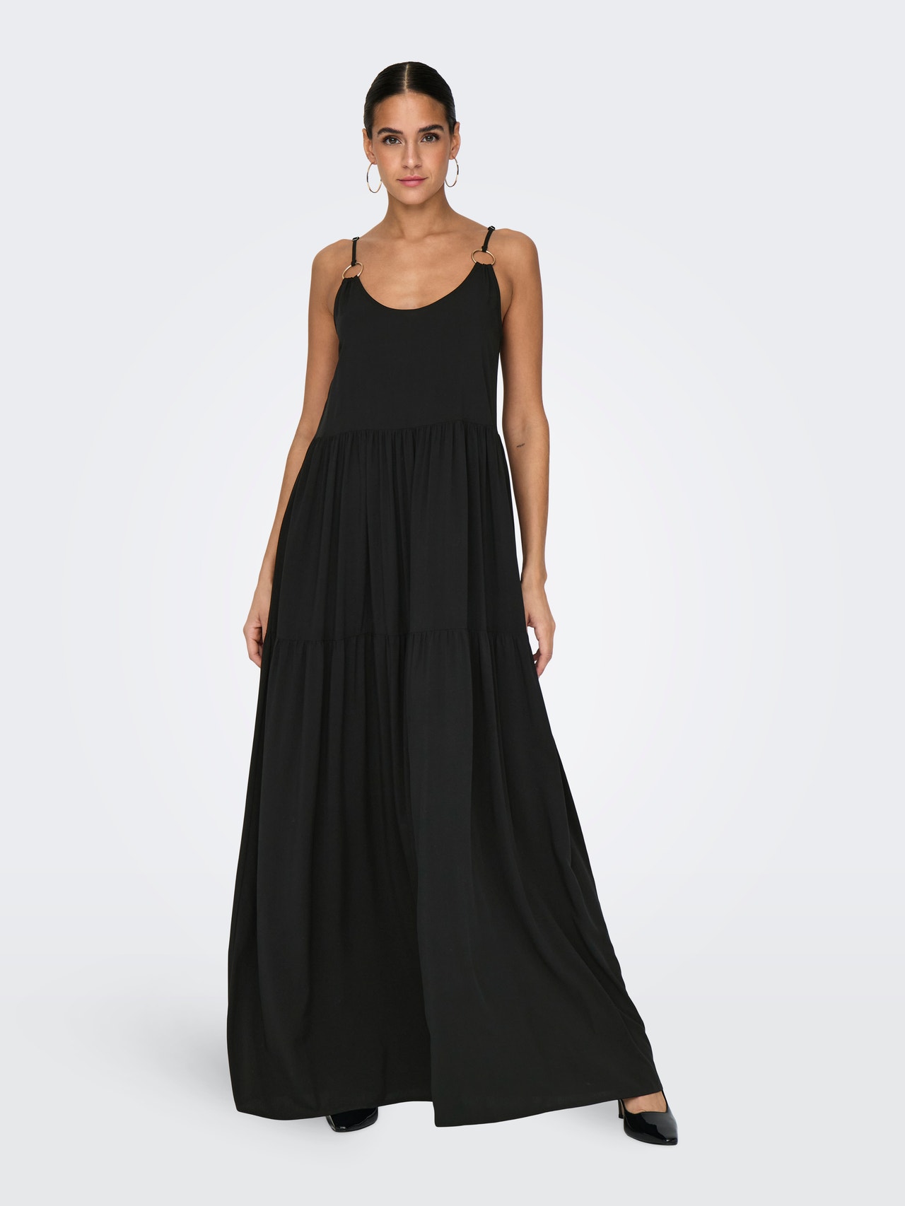 ONLY Maxi u-hals kjole -Black - 15318860