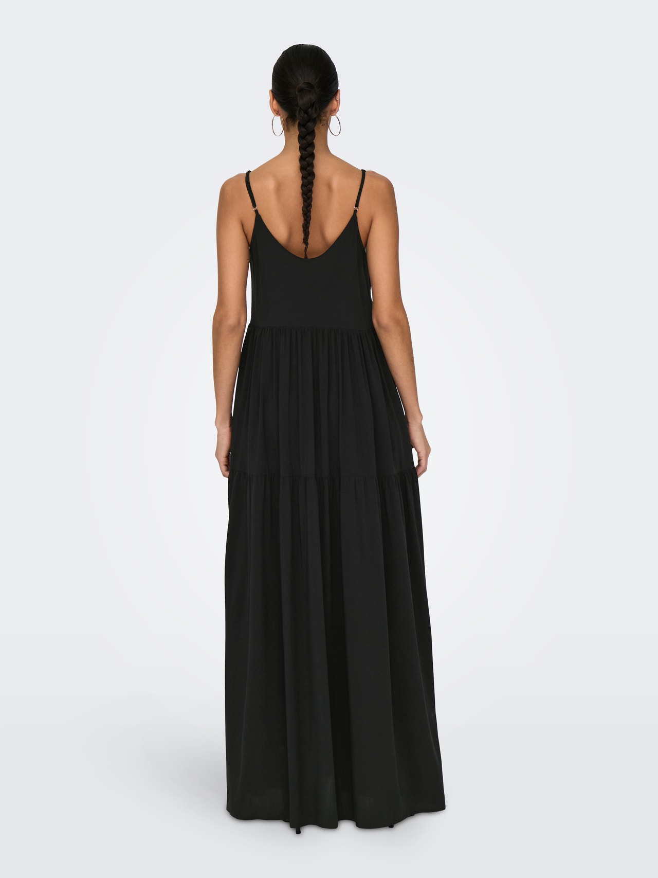 ONLY Regular Fit U-Neck Thin straps Long dress -Black - 15318860