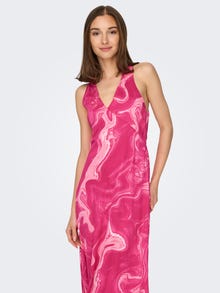 ONLY Maxi dress with v-neck -Raspberry Sorbet - 15318885
