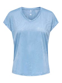 ONLY Camisetas Corte loose Cuello en V Mangas murciélago -Blissful Blue - 15318944