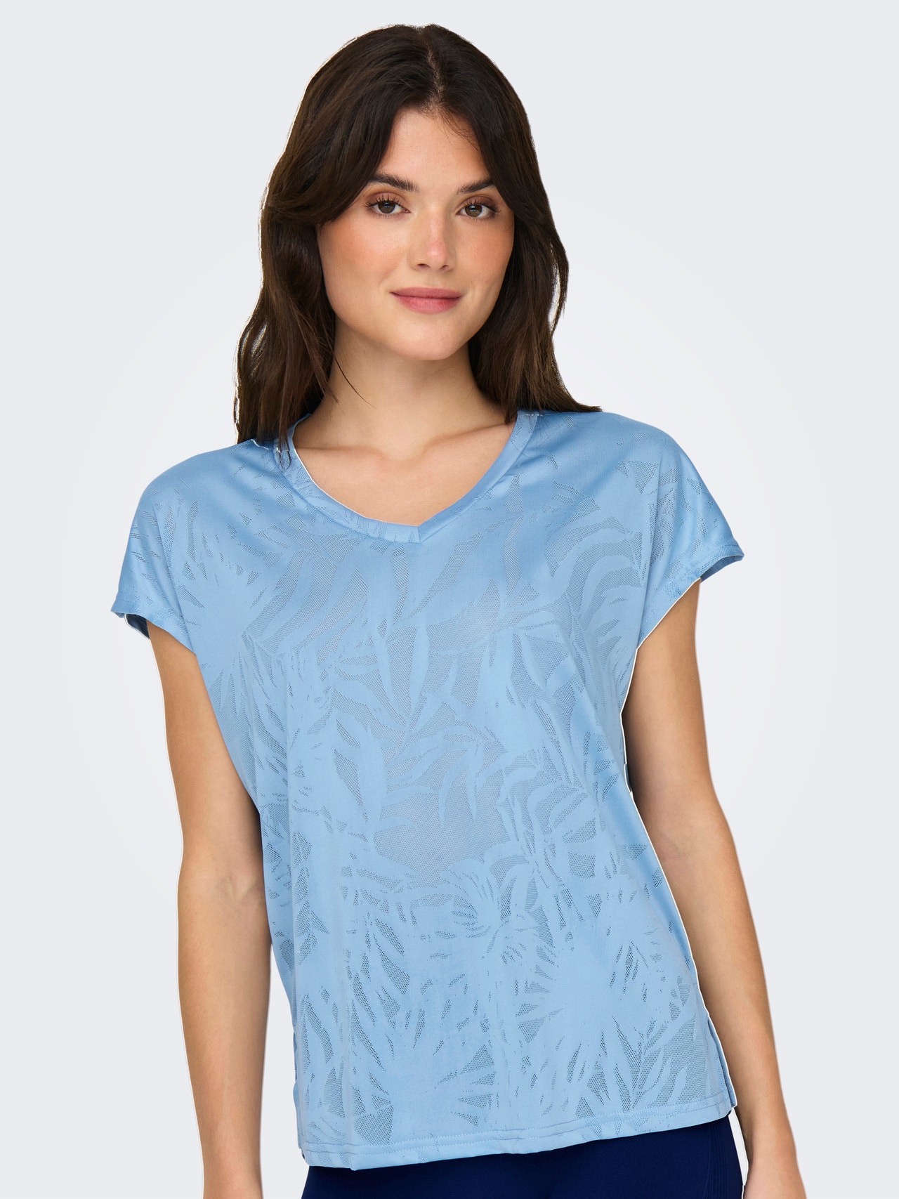 ONLY T-shirt Loose Fit Scollo a V Maniche a pipistrello -Blissful Blue - 15318944