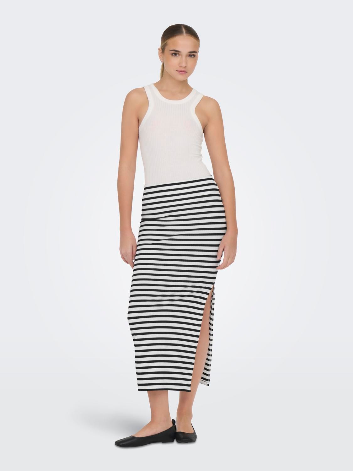ONLY Midi skirt with slits -Cloud Dancer - 15319074