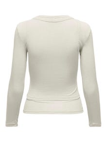 ONLY Long sleeved top with rib -Cloud Dancer - 15319080