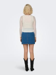 ONLY Long sleeved top with rib -Cloud Dancer - 15319080