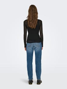 ONLY Langærmet top med rib -Black - 15319080