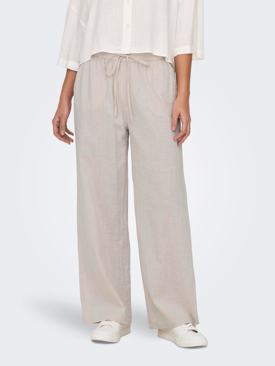 ONLY Regular Fit Trousers -Pumice Stone - 15319090