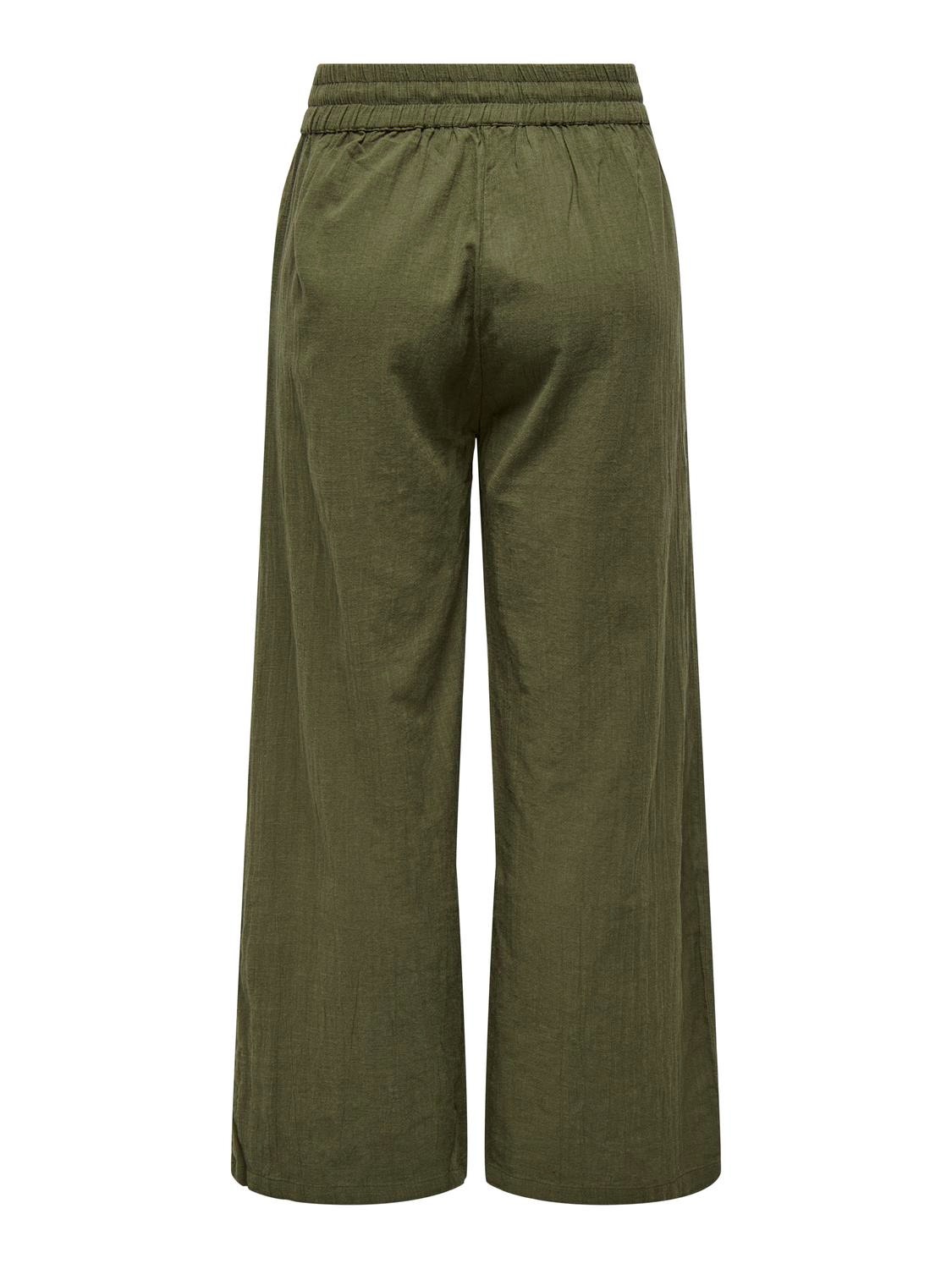ONLY Løstsiddende bukser med bindebånd i taljen -Grape Leaf - 15319090